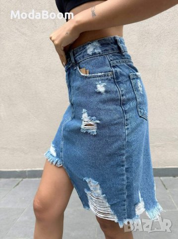 Дамска дънкова пола , снимка 3 - Поли - 41303653