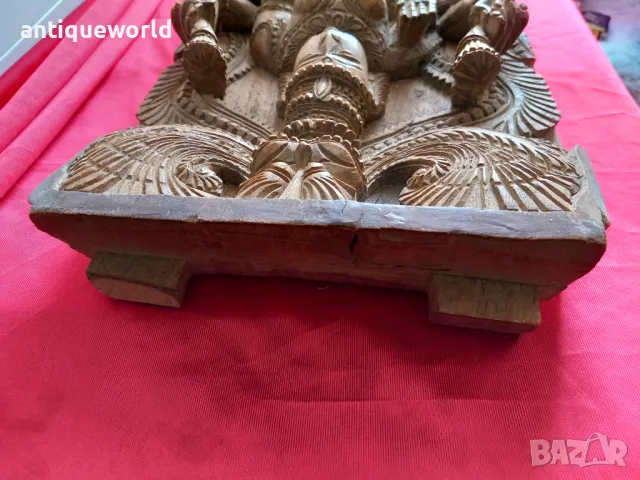 Стара Азиатска Дърворезба, Пано ,Будизъм, Богиня,Буда, снимка 9 - Антикварни и старинни предмети - 49219406