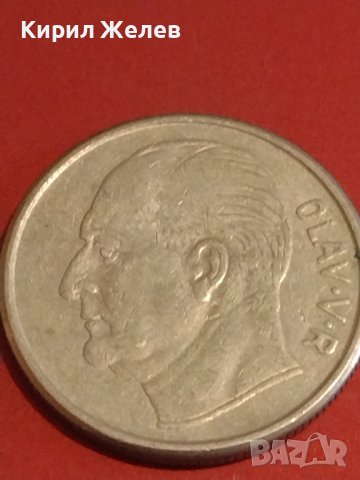 Две монети 1 крона 1962г. Норвегия / 19 нови пенса 1976г. Англия Елизабет втора 34838, снимка 5 - Нумизматика и бонистика - 44322709