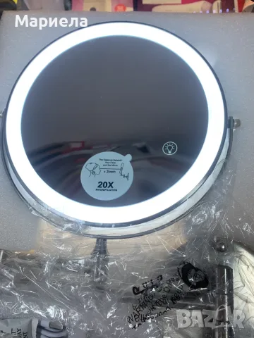 Двустранно увеличително огледало х20 , LED / Подвижно увеличително огледало за баня, снимка 7 - Други стоки за дома - 56083751