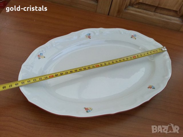 Стар български порцелан Изида  плато чиния елипса, снимка 4 - Антикварни и старинни предмети - 34262458