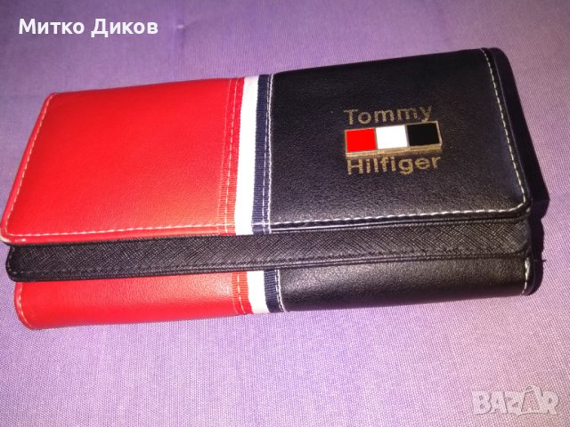 Томи Хифлигер кожено портмоне 198х116мм отлично, снимка 1 - Портфейли, портмонета - 44435586