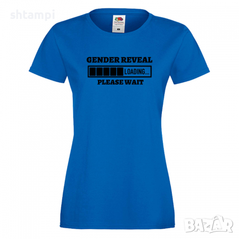 Дамска тениска Gender Reveal Loading,Loading,Please wait,батерия,Изненада,Подарък, снимка 3 - Тениски - 36420454