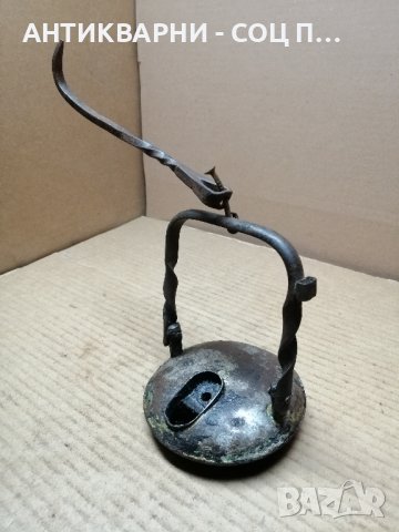 Стара Кована Миньорска Лампа. , снимка 4 - Антикварни и старинни предмети - 44354598