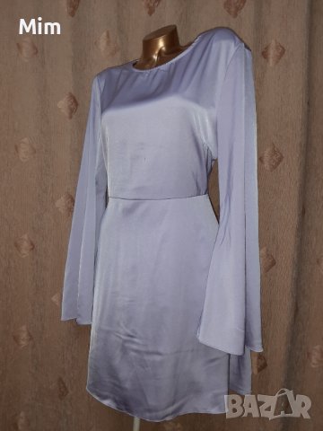 М/L Сатенена светло лилава рокля с гол гръб , снимка 7 - Рокли - 40476391