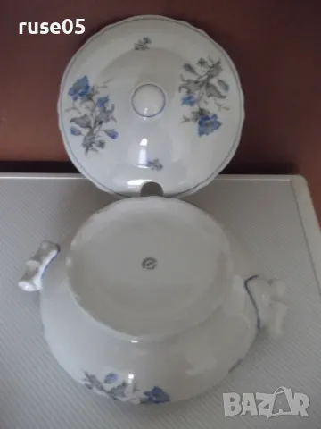 Супник порцеланов на сини цветя български от соца, снимка 7 - Кутии за храна - 47500332