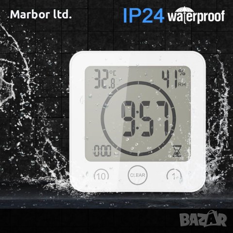 Водоустойчив часовник за баня с хидрометър и таймер, снимка 7 - Друга електроника - 42085878