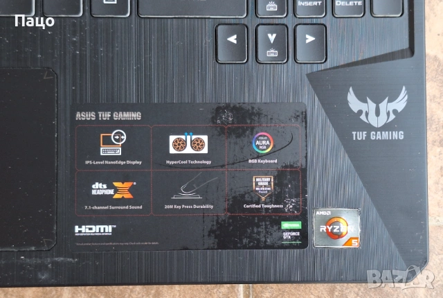 ASUS TUF Gaming FX505DD/ AMD Ryzen 5, снимка 3 - Лаптопи за игри - 53503667