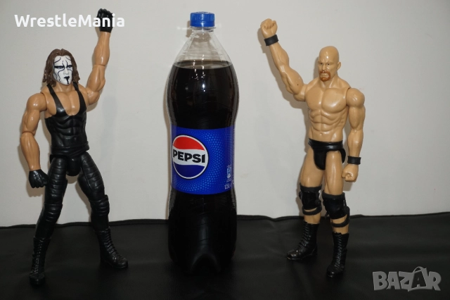 Две Големи Кеч Фигури Stone Cold Steeve Austin и Sting The Crow 30см