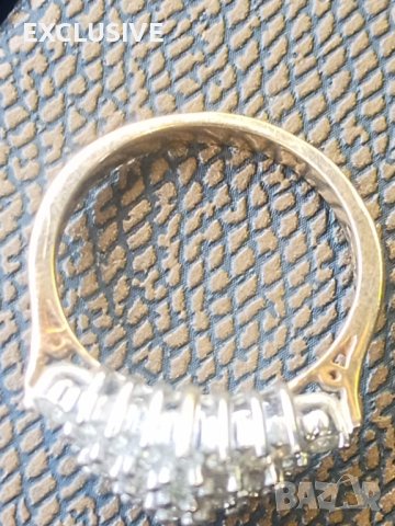 Златен пръстен с 1ct диаманти/ 25 броя/ Договаряне!!! , снимка 5 - Пръстени - 40746180