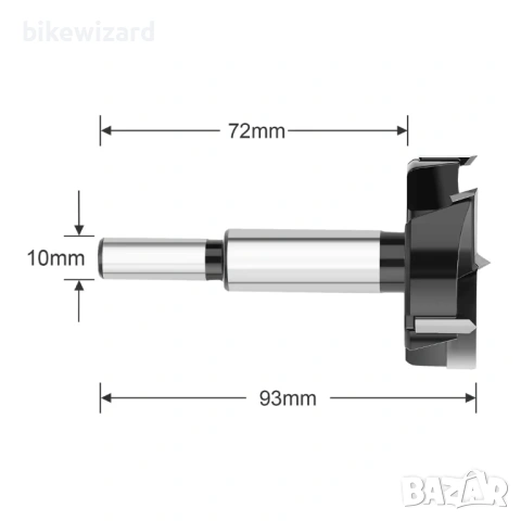 Свредло за дърво Forstner 60 мм за ПДЧ и ПДЧ – кръгла опашка НОВО, снимка 2 - Други инструменти - 53434456
