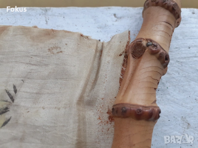 Стара китайска висяща картина върху коприна подпис, снимка 6 - Антикварни и старинни предмети - 53394759