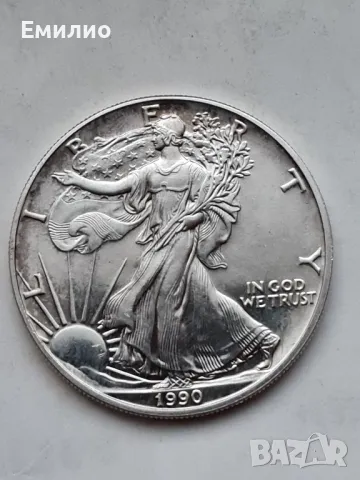 USA. ЕДНА УНЦИЯ от 1990 год. 0.999 Сребро