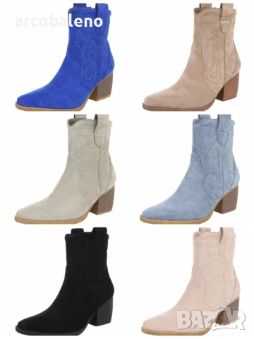 Дамски уестърн и байкърски ботуши, 6цвята 