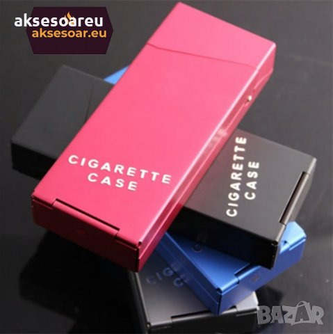 Нова Алуминиева малка кутия за слим цигари метална цигарена табакера с копче и пружина модна стилна , снимка 8 - Табакери - 39363061