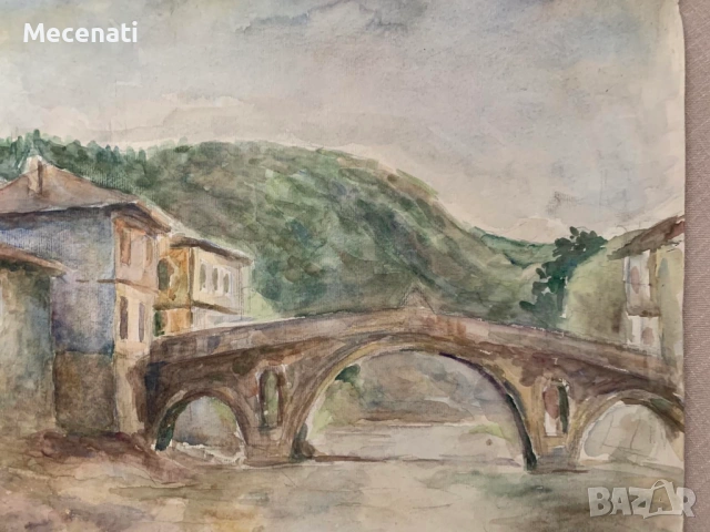 ПЕТЪР КУНЧЕВ акварел Трявна 1967 г