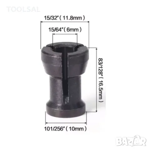 Цанга за прав шлайф и оберфреза 6мм, снимка 1