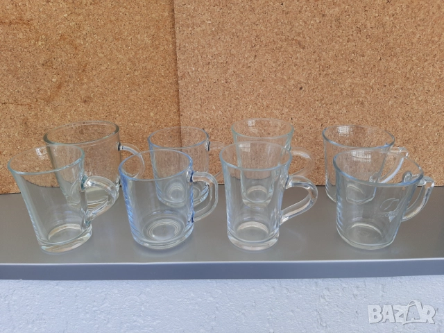 Чаши за чай кафе, стъклени, снимка 1