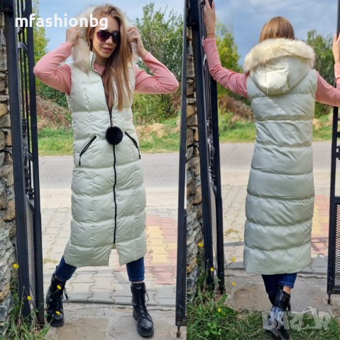 Дамски Дълги 115см Елеци с Пух City Angels Jeans в 10 цвята, снимка 6 - Елеци - 42454794