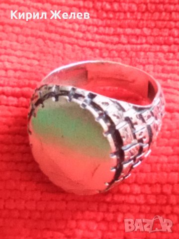 МАЙСТОРСКИ МАСИВЕН РЕТРО СРЕБЪРЕН АРТ ДЕКО ПРЪСТЕН ЛАКИРАНО СРЕБРО 925 СТИЛНО ОРНАМЕНТИРАН 28744, снимка 3 - Пръстени - 37300680