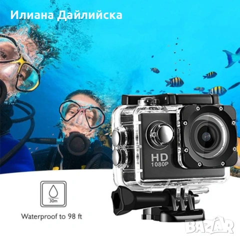 Екшън камера SPORTS CAM, водоустойчива, 4K HD, снимка 4 - Камери - 53096628