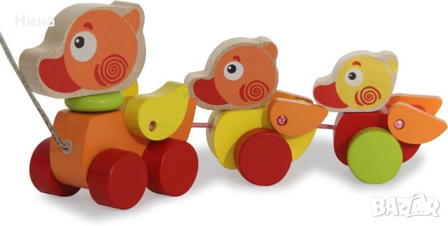 Луксозна дървена играчка патета за дърпане JAMARA Kidiwood , снимка 2 - Образователни игри - 44433788