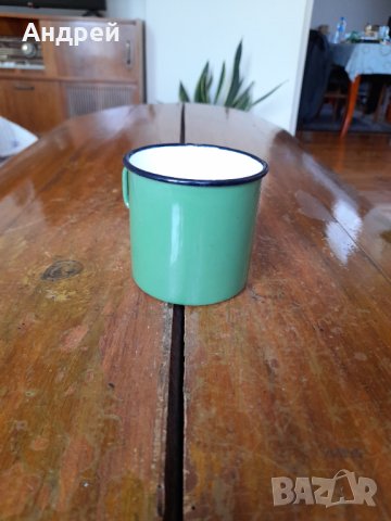 Старо емайлирано канче,чаша #8, снимка 2 - Други ценни предмети - 42317063