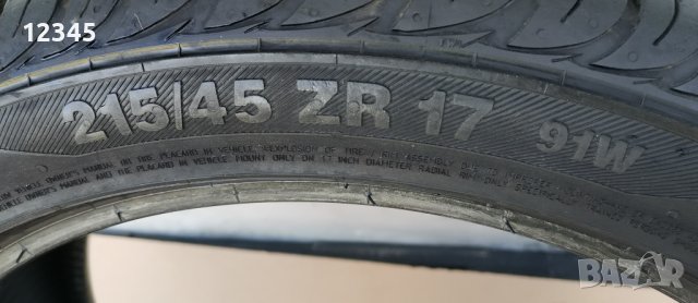 215/45R17 7,5мм грайфер-№144, снимка 4 - Гуми и джанти - 44338839