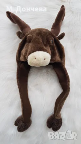 Коледна шапка Елен - универсален размер, снимка 4 - Шапки, шалове и ръкавици - 48376751