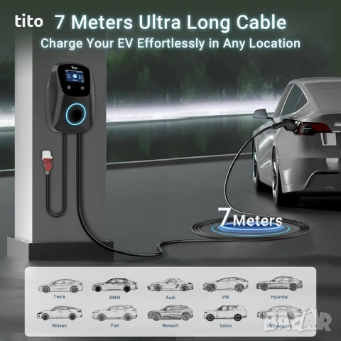 НОВА Зарядна станция за електрическа кола електромобил. Tera, 32A Тип 2 22kW или 11kW 400V, снимка 6 - Аксесоари и консумативи - 53473300