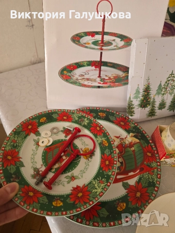 Коледен комплект за маса, снимка 2 - Декорация за дома - 52810077