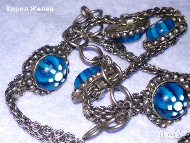 СТАРО РЕТРО ГОТИК АРТ КОЛИЕ ЧОКЪР посребрена благородна стомана с ВЕНЕЦИАНСКО СТЪКЛО МУРАНО 74091, снимка 3 - Антикварни и старинни предмети - 41751665