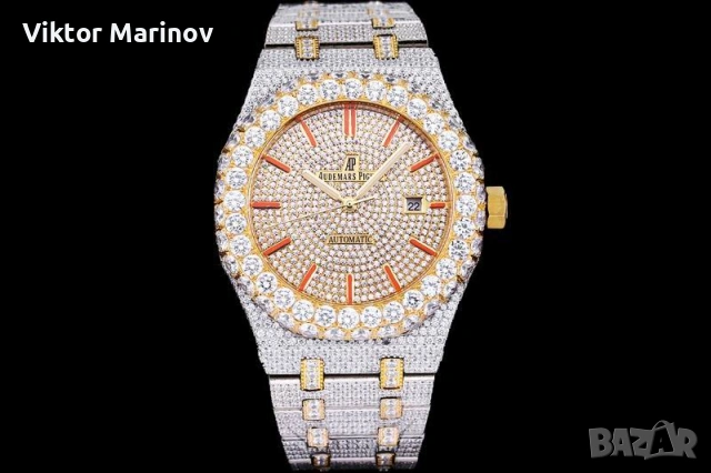 Audemars Piguet Royal Oak Automatic – Висок клас реплика, Full Iced Two Tone
