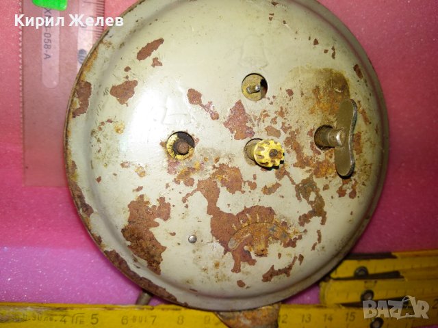JANTAR MADE in USSR Стар РУСКИ БУДИЛНИК МЕХАНИЧЕН НАСТОЛЕН ЧАСОВНИК ЯНТАР СССР 43630, снимка 7 - Антикварни и старинни предмети - 44466540