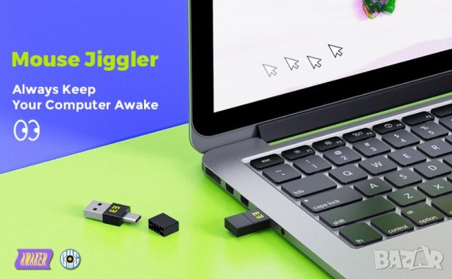 Linux MAC Windows USB 4.0 & iPad Android Type C Air Drive Mouse Jiggler Moji Фалшива Мишка Симулатор, снимка 2 - Клавиатури и мишки - 41672730