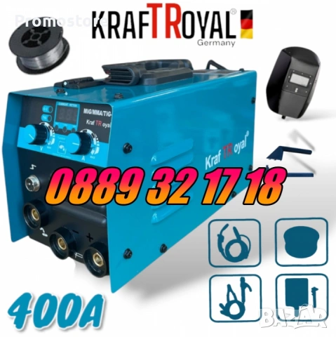 Инверторен Електрожен 400А с телоподаващо, Заваръчен Апарат MIG, MMA, снимка 2 - Други машини и части - 53274096