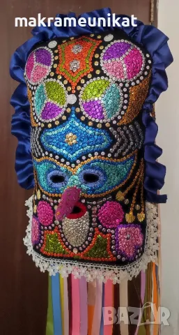 Кукерска маска, гугла, нова, Новодел, уникат, ръчна изработка , снимка 16 - Декорация за дома - 46988271