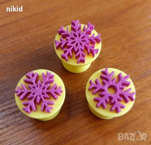 10 бр Снежинка снежинки малки печати печат за сладки тесто фондан бисквитки декорация, снимка 3 - Форми - 52894610