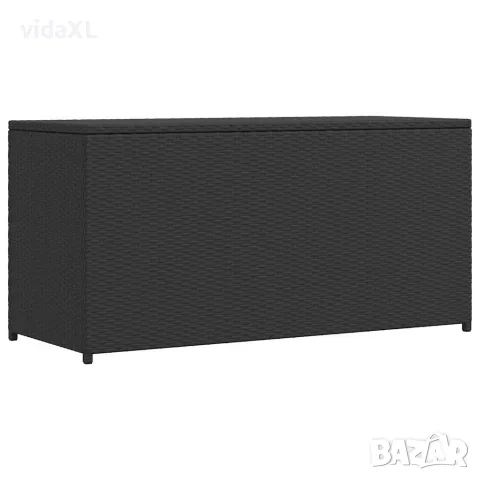 vidaXL Градински сандък за съхранение, черен, 120x50x60 см, полиратан