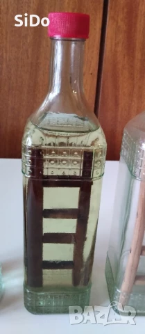 5 стъклени бутилки 0.7л със дървена стълба в тях ми, снимка 5 - Други стоки за дома - 50689266