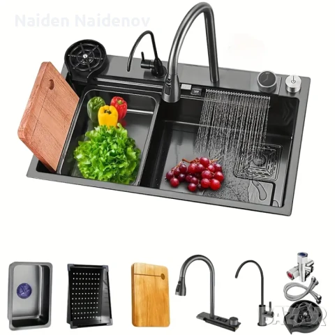 Модерна кухненска мивка от неръждаема стомана, снимка 3 - Аксесоари за кухня - 51014829