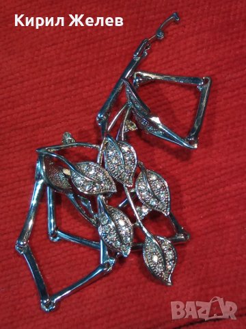 ПРЕКРАСНА КРИСТАЛНА ФЛОРАЛНА АР НУВО СТИЛ ОГЪРЛИЦА КОЛИЕ с БЯЛА ПОЗЛАТА 71861, снимка 2 - Колиета, медальони, синджири - 37851543