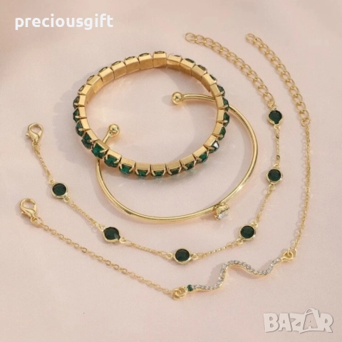 Комплект бижута - 4 броя гривни, снимка 4 - Гривни - 52913392