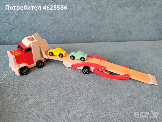 дървен камион автовоз, снимка 2 - Образователни игри - 52687578