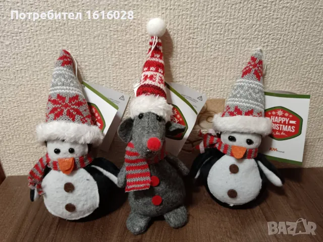 Коледни декоративни играчки Пингвин и Мишле., снимка 2 - Плюшени играчки - 47886469