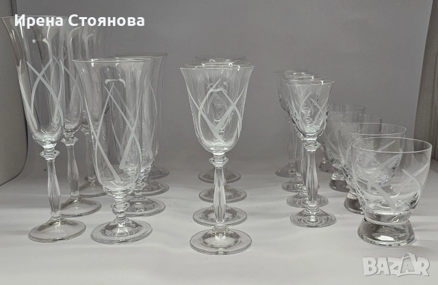 Bohemia, серия Angela кристалин. Общо са 5 модела по 4 броя чаши. Общо 20 броя чаши. , снимка 8 - Чаши - 53391115