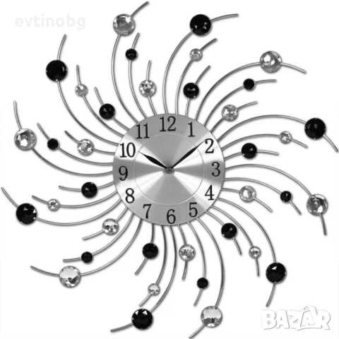 Модерен декоративен стенен часовник с кристали, 50 см, снимка 6 - Други - 53770033