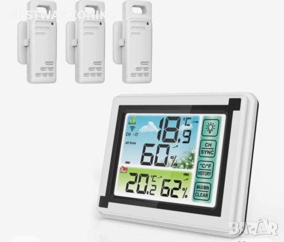   Външен безжичен термометър с влагомер. Безжична метеорологична станция, снимка 2 - Други - 42431921
