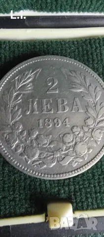 Сребърна монета 2 лева 1894 , снимка 3 - Нумизматика и бонистика - 55938205