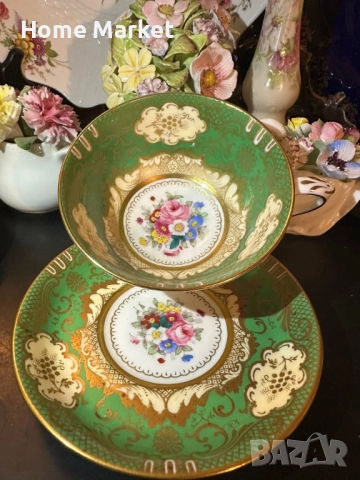 Crown Staffordshire England - Circa 1930 Pattern A 13460 - невероятно красив английски двоен сет